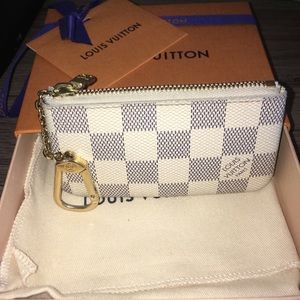 Louis Vuitton key pouch in damier azur